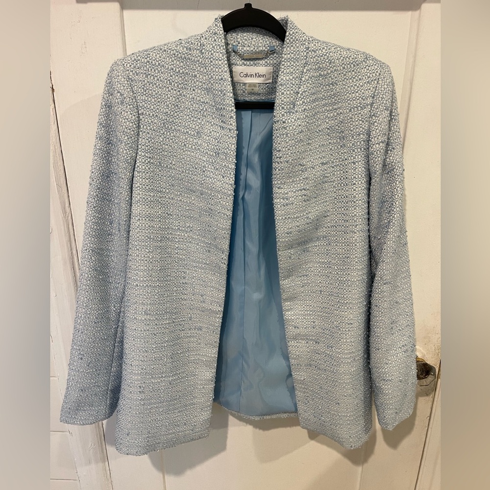 Calvin Klein Blue Tweed Blazer